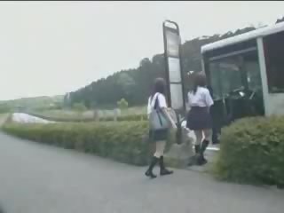 Japanese young lady and Maniac In Bus video